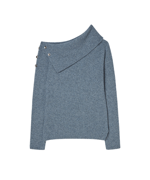 NYXX(エヌワイエックスエックス)の「DIAGONAL OFF SHOULDER KNIT SKY BLUE(ニット/セーター・レディース・その他・FREE)」の2枚目の写真