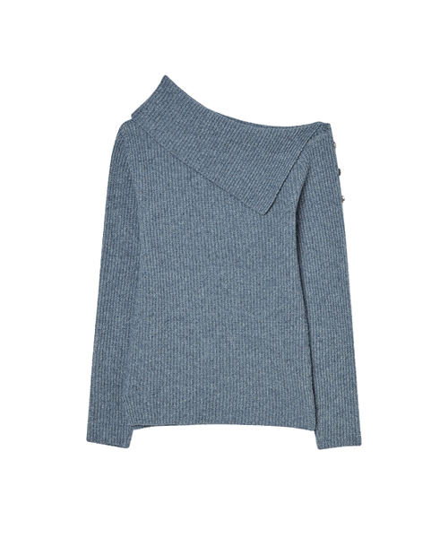 NYXX(エヌワイエックスエックス)の「DIAGONAL OFF SHOULDER KNIT SKY BLUE(ニット/セーター・レディース・その他・FREE)」の3枚目の写真