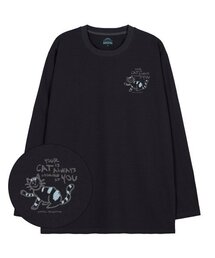 ドゥドゥルキャット オーバーサイズ ロングスリーブTシャツ_チャコール