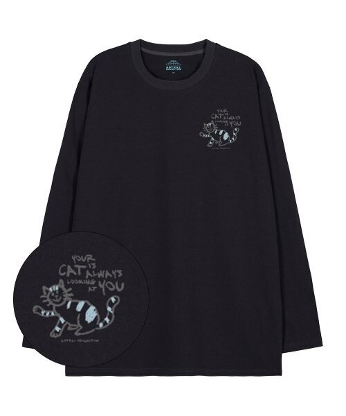 ASTRAL PROJECTION(アストラルプロジェクション)の「ドゥドゥルキャット オーバーサイズ ロングスリーブTシャツ_チャコール(Tシャツ/カットソー・メンズ・その他・MEDIUM/LARGE/X-LARGE)」の1枚目の写真