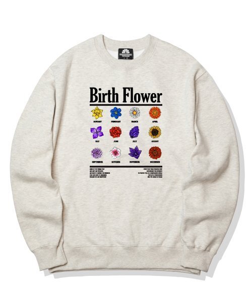 TRIPSHION(トリップション)の「バースフラワーグラフィック クルーネック - アイボリー(スウェット・メンズ・その他・LARGE/MEDIUM/X-LARGE)」の1枚目の写真