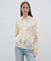 LEVAR（レバー）の「Crochet Hand Knit Cardigan - Off White（ニット/セーター）」