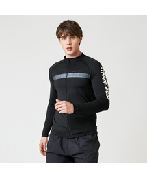 BASIC ELLE（ベーシックエル）の「メンズ レタリングジップアップラッシュガード BEM-T901K（ラッシュガード）」