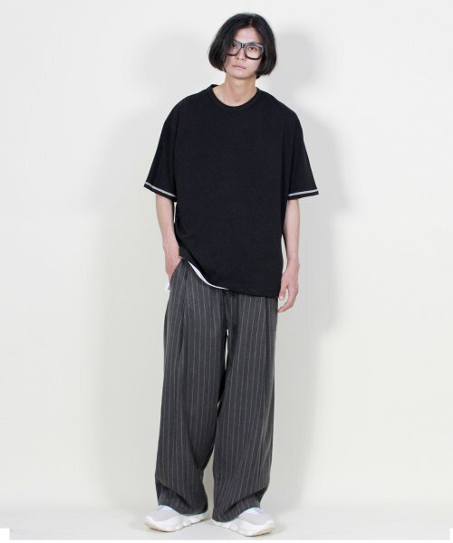 DEMARC(ドゥマーク)の「ストライプワイドツーピンタックパンツチャコール(その他パンツ・メンズ・その他・MEDIUM/LARGE)」の6枚目の写真