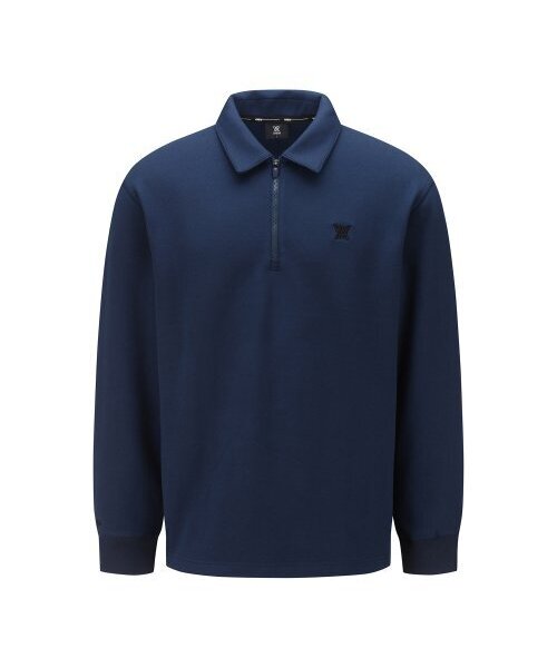 MEN COLLAR HALF ZIP LONG T-SHIRT_IB
