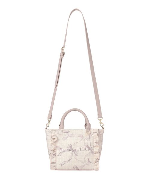ツイードリボンプリント2WayバッグS（ハンドバッグ）｜Maison de FLEUR