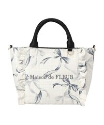 Maison de FLEUR | ツイードリボンプリント2WayバッグS(ハンドバッグ)