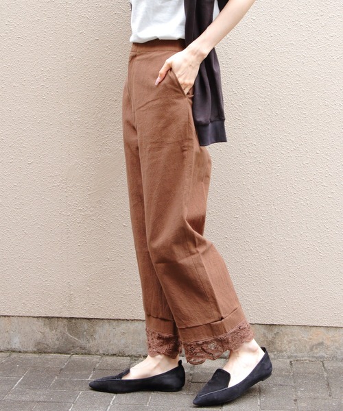 THE SHINZONE(ザ シンゾーン)の「THE SHINZONE/シンゾーン バテンレースパンツ BATTENBERG LACE PANTS 26MMSPA01(その他パンツ・レディース・ブラウン/ブラック・36)」の1枚目の写真