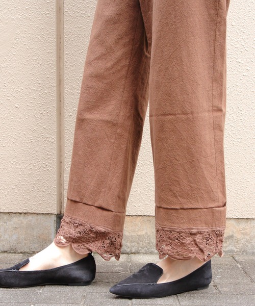 THE SHINZONE(ザ シンゾーン)の「THE SHINZONE/シンゾーン バテンレースパンツ BATTENBERG LACE PANTS 26MMSPA01(その他パンツ・レディース・ブラウン/ブラック・36)」の4枚目の写真
