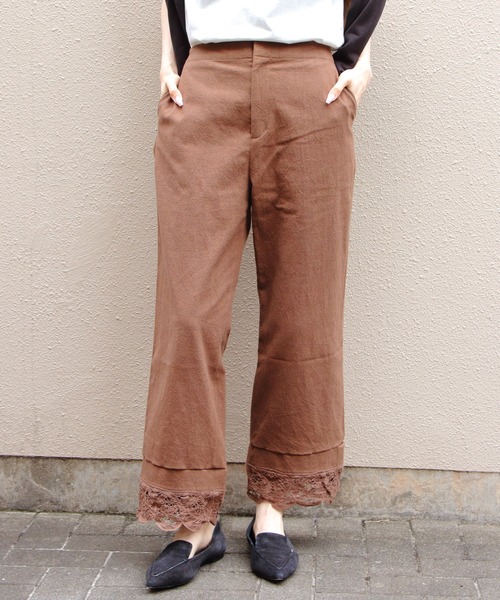 THE SHINZONE(ザ シンゾーン)の「THE SHINZONE/シンゾーン バテンレースパンツ BATTENBERG LACE PANTS 26MMSPA01(その他パンツ・レディース・ブラウン/ブラック・36)」の5枚目の写真
