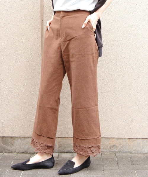 THE SHINZONE(ザ シンゾーン)の「THE SHINZONE/シンゾーン バテンレースパンツ BATTENBERG LACE PANTS 26MMSPA01(その他パンツ・レディース・ブラウン/ブラック・36)」の6枚目の写真