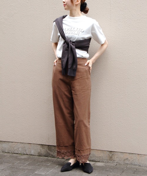 THE SHINZONE(ザ シンゾーン)の「THE SHINZONE/シンゾーン バテンレースパンツ BATTENBERG LACE PANTS 26MMSPA01(その他パンツ・レディース・ブラウン/ブラック・36)」の8枚目の写真