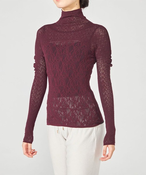 Chacott(チャコット)の「【ノーソーイングニット】リバーシブルハイネックトップ(ニット/セーター・レディース・レッド/グレー・M)」の6枚目の写真