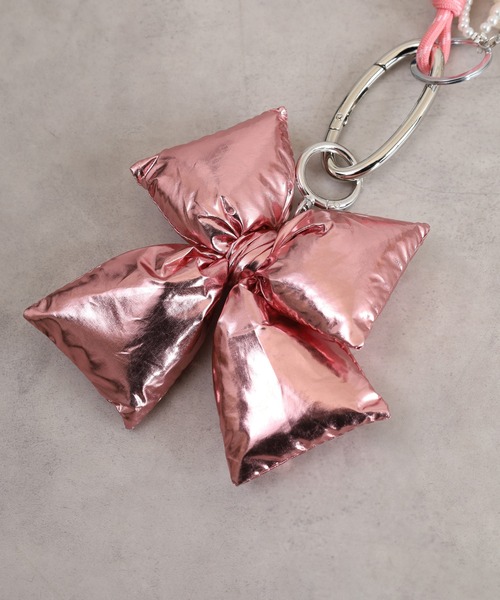 FUNALIVE（ファンアライブ）の「ミラー付フラワー＆パール付リボンバッグチャーム（チャーム・レディース・ホワイト/ピンク/ブラック系/ゴールド/シルバー系/ブラック/シルバー・F/FREE）」の14枚目の写真