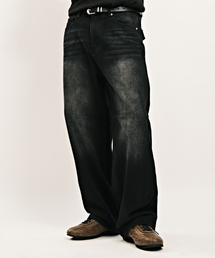 DWSE（ディーダブリューエスイー）の「バックポケットワイドデニムパンツ（ブラック）（デニムパンツ）」