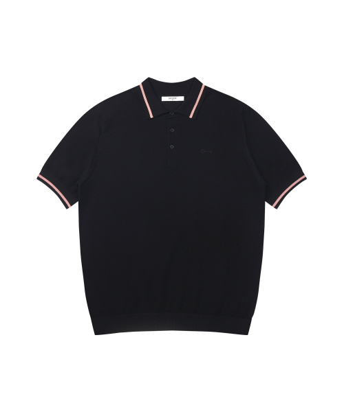 SOLEW(ソル)の「ポロニット_ブラック(ニット/セーター・メンズ・その他・SMALL/MEDIUM/LARGE/X-LARGE)」の1枚目の写真