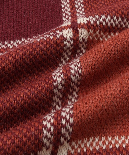 le cercle ADAM ET ROPE'（ルセルクルアダムエロペ）の「チェック柄ニットプルオーバー（ニット/セーター・メンズ・ベージュ/オレンジ・M/L/LL）」の13枚目の写真