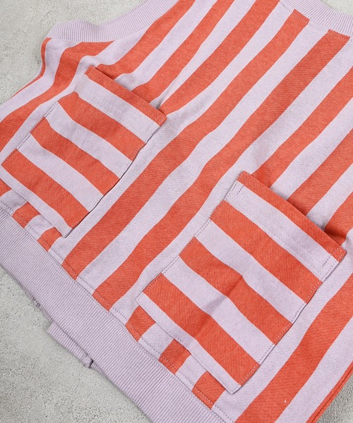 MARKEY'S（マーキーズ）の「ミニウラケストライプベスト（ベスト・キッズ・オレンジ系その他/ブラック系その他/グリーン系その他・M/S/LL/L）」の20枚目の写真