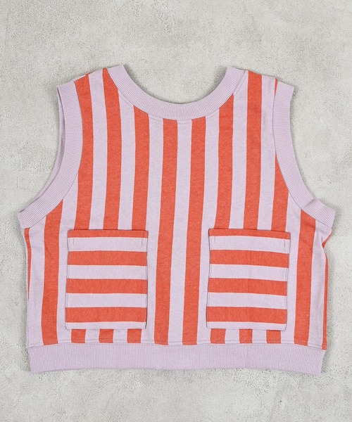 MARKEY'S（マーキーズ）の「ミニウラケストライプベスト（ベスト・キッズ・オレンジ系その他/ブラック系その他/グリーン系その他・M/S/LL/L）」の21枚目の写真
