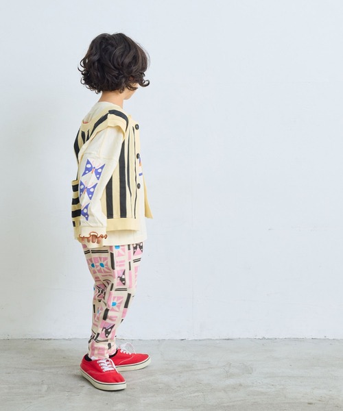 MARKEY'S（マーキーズ）の「ミニウラケストライプベスト（ベスト・キッズ・オレンジ系その他/ブラック系その他/グリーン系その他・M/S/LL/L）」の10枚目の写真