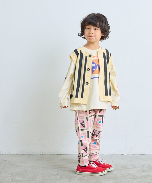 MARKEY'S（マーキーズ）の「ミニウラケストライプベスト（ベスト・キッズ・オレンジ系その他/ブラック系その他/グリーン系その他・M/S/LL/L）」の9枚目の写真