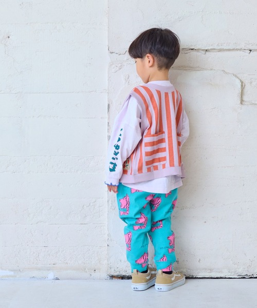 MARKEY'S（マーキーズ）の「ミニウラケストライプベスト（ベスト・キッズ・オレンジ系その他/ブラック系その他/グリーン系その他・M/S/LL/L）」の16枚目の写真