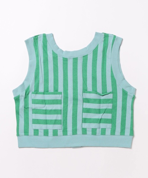 MARKEY'S（マーキーズ）の「ミニウラケストライプベスト（ベスト・キッズ・オレンジ系その他/ブラック系その他/グリーン系その他・M/S/LL/L）」の5枚目の写真