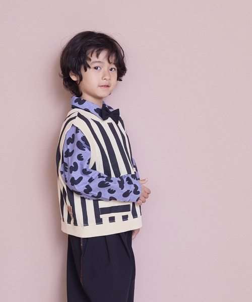 MARKEY'S（マーキーズ）の「ミニウラケストライプベスト（ベスト・キッズ・オレンジ系その他/ブラック系その他/グリーン系その他・M/S/LL/L）」の22枚目の写真