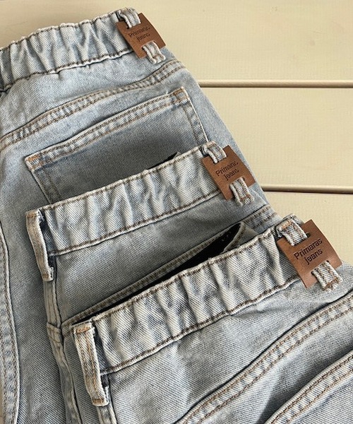 merrylatte（メリーラテ）の「セルフカットハイウエストワイドストレートデニムpt【ウエスト総ゴム】【Primaras】（デニムパンツ・レディース・ネイビー/ブルー・S/M）」の8枚目の写真