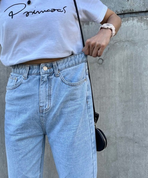 merrylatte（メリーラテ）の「セルフカットハイウエストワイドストレートデニムpt【ウエスト総ゴム】【Primaras】（デニムパンツ・レディース・ネイビー/ブルー・S/M）」の11枚目の写真