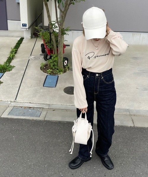 merrylatte（メリーラテ）の「セルフカットハイウエストワイドストレートデニムpt【ウエスト総ゴム】【Primaras】（デニムパンツ・レディース・ネイビー/ブルー・S/M）」の21枚目の写真