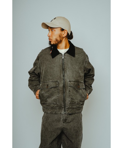 BIG MIKE(ビッグマイク)の「BIG MIKE ビックマイク / セットアップ対応 ダック トラッカージャケット 襟コーデュロイ // 102616201(ブルゾン・メンズ・ブラック/ナチュラル・MEDIUM/LARGE/X-LARGE)」の7枚目の写真