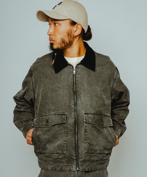 BIG MIKE(ビッグマイク)の「BIG MIKE ビックマイク / セットアップ対応 ダック トラッカージャケット 襟コーデュロイ // 102616201(ブルゾン・メンズ・ブラック/ナチュラル・MEDIUM/LARGE/X-LARGE)」の14枚目の写真