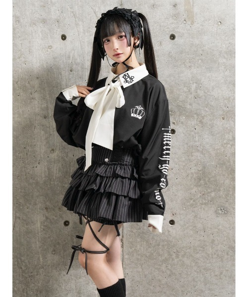 バイカラーBEARプリントシャツ（シャツ/ブラウス）｜Amilige