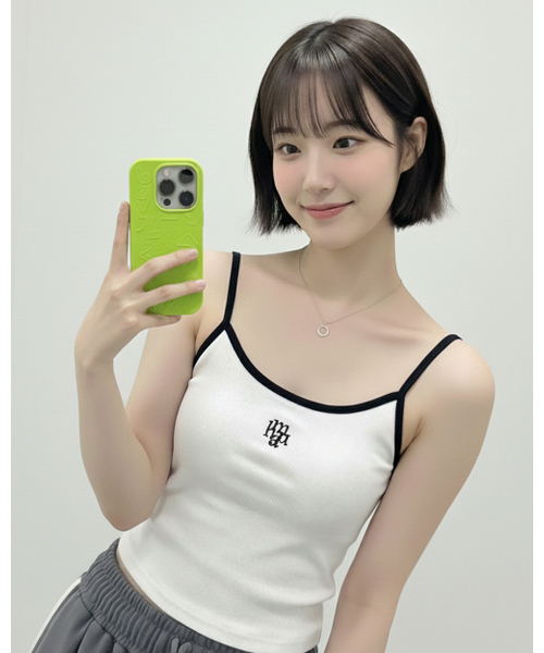 muahmuah（ムーアムーア）の「ソリッド配色スリーブレス [6色]（Tシャツ/カットソー・レディース・ミント/ホワイト/ブラック/ネイビー/ピンク/チャコール・FREE）」の13枚目の写真