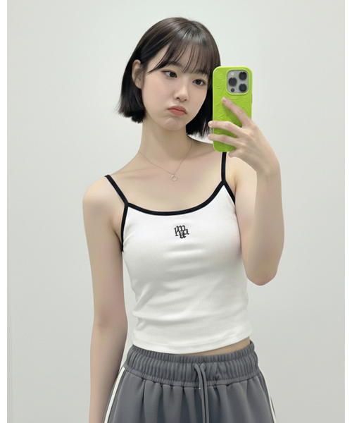 muahmuah（ムーアムーア）の「ソリッド配色スリーブレス [6色]（Tシャツ/カットソー・レディース・ミント/ホワイト/ブラック/ネイビー/ピンク/チャコール・FREE）」の14枚目の写真