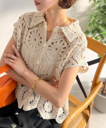 Classical Evon（クラシカルエヴォン）の「【Classical Evon】重ねるだけで、垢抜ける。クロシェレース裾スカラップフレンチスリーブトップス（シャツ/ブラウス）」