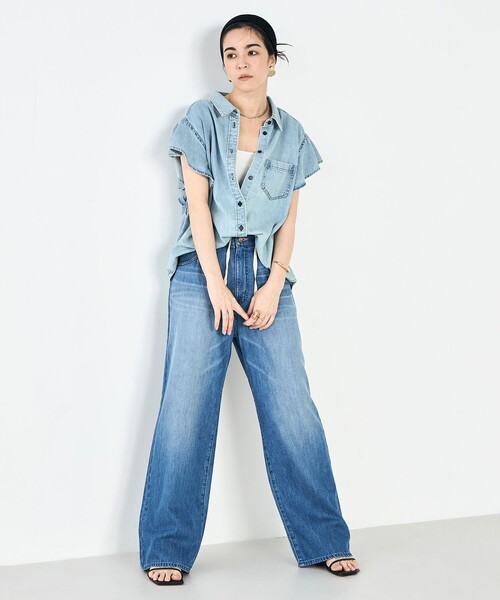 Rie Miller（リエミラー）の「【RM denim】リネン混ひも付きリラックスパンツ（その他パンツ・レディース・ブルー系その他7/キナリ・L/M/S/XS）」の8枚目の写真
