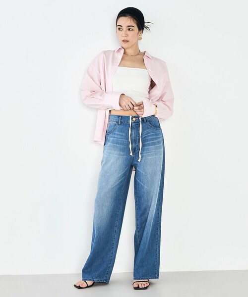 Rie Miller（リエミラー）の「【RM denim】リネン混ひも付きリラックスパンツ（その他パンツ・レディース・ブルー系その他7/キナリ・L/M/S/XS）」の10枚目の写真