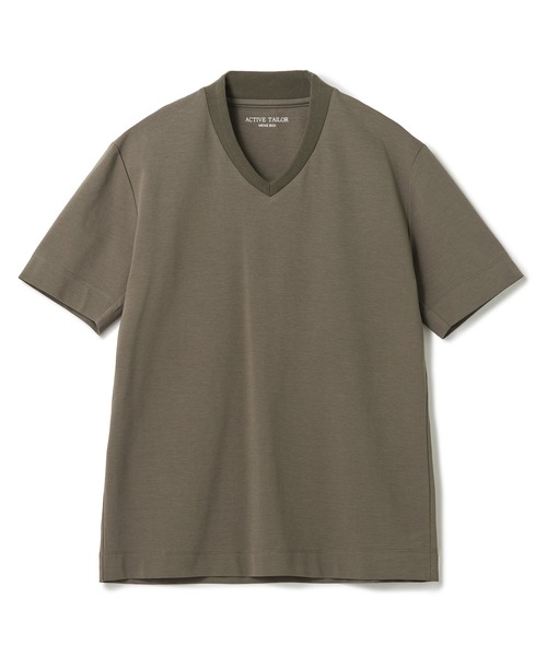 MEN'S BIGI（メンズビギ）の「【ACTIVE TAILOR/アクティブテイラー】シルケットスムースVネックTシャツ＜接触冷感 / UVカット＞（Tシャツ/カットソー・メンズ・ホワイト/ブラウン/ベージュ/ネイビー/ブラック・01/02/03/04）」の3枚目の写真