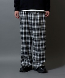 ANPAS | Stripe & Check Slacks / ストライプ＆チェックスラックス ワイドトラウザーパンツ メンズ レディース ボトムス(スラックス)