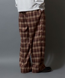 ANPAS | Stripe & Check Slacks / ストライプ＆チェックスラックス ワイドトラウザーパンツ メンズ レディース ボトムス(スラックス)