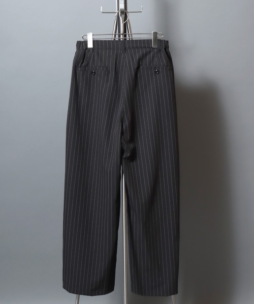 ANPAS(アンパス)の「Stripe & Check Slacks / ストライプ&チェックスラックス ワイドトラウザーパンツ メンズ レディース ボトムス(スラックス・メンズ・グレー/ブラック系その他/ブラック/ブラウン系その他・L/M)」の6枚目の写真