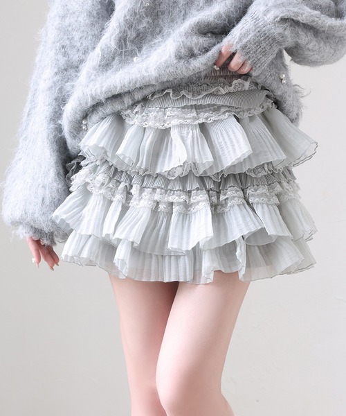 セール】フリルティアードミニスカート（スカート）｜one after