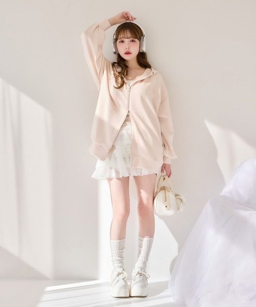 one after another NICE CLAUP(ワンアフターアナザーナイスクラップ)の「フリルティアードミニスカート(スカート・レディース・ライトベージュ/ホワイト/グレー/ブラック・FREE)」の12枚目の写真