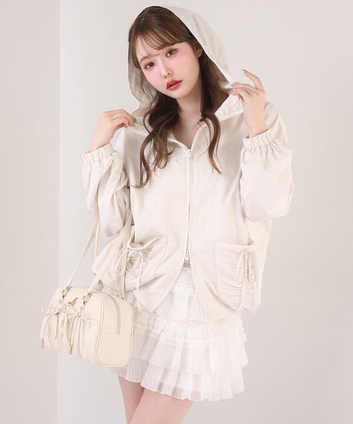 one after another NICE CLAUP（ワンアフターアナザーナイスクラップ）の「フリルティアードミニスカート（スカート・レディース・ライトベージュ/ホワイト/グレー/ブラック・FREE）」の9枚目の写真