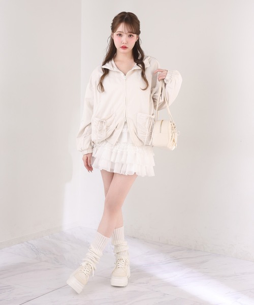 one after another NICE CLAUP（ワンアフターアナザーナイスクラップ）の「フリルティアードミニスカート（スカート・レディース・ライトベージュ/ホワイト/グレー/ブラック・FREE）」の10枚目の写真