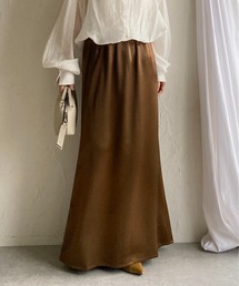 She's Closet（シーズクローゼット）の「セミフレア光沢シャイニーロング サテンスカート（スカート）」