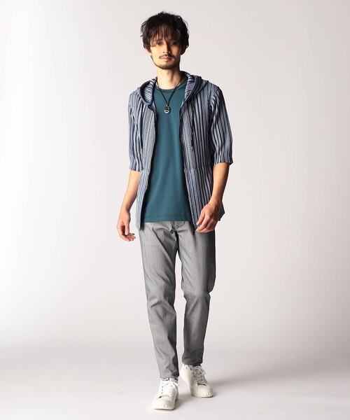NICOLE CLUB FOR MEN(ニコルクラブフォーメン)の「ラッセルレース5分袖フードパーカー(パーカー・メンズ・グレー系その他/ブルー系その他2/ブルー系その他・MEDIUM/X-LARGE/LARGE)」の20枚目の写真