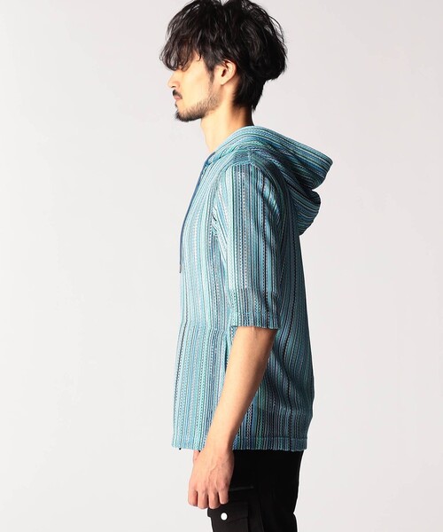 NICOLE CLUB FOR MEN（ニコルクラブフォーメン）の「ラッセルレース5分袖フードパーカー（パーカー・メンズ・グレー系その他/ブルー系その他2/ブルー系その他・MEDIUM/X-LARGE/LARGE）」の20枚目の写真